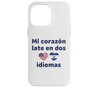 Mon cœur Tardif en Deux Langues US El Salvador Hearts Coque pour iPhone 14 Pro Max