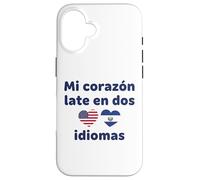 Mon cœur Tardif en Deux Langues US El Salvador Hearts Coque pour iPhone 16