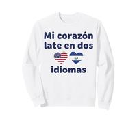 Mon cœur Tardif en Deux Langues US El Salvador Hearts Sweatshirt