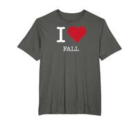 Mon cœur Tombe, J'aime l'automne T-Shirt, Homme Grandes Tailles, Asphalte, 3X Tall