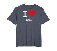 Mon cœur Tombe, J'aime l'automne T-Shirt, Homme Grandes Tailles, Bleu Chiné, 5X Tall
