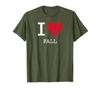 Mon cœur Tombe, J'aime l'automne T-Shirt, Homme, Olive, S