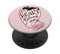 Mon cœur Vous Appartient, Cat Lovers Meow Design PopSockets PopGrip Adhésif