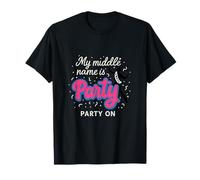 Mon deuxième prénom est Party on Pink Blue confettis T-Shirt