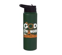 Mon Dieu est plus fort que la leucémie - Sensibilisation à la leucémie Stainless Steel Insulated Water Bottle