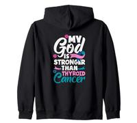Mon Dieu est Plus Fort Que la Sensibilisation au Cancer de la thyroïde Sweat à Capuche