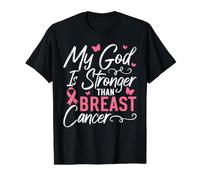 Mon Dieu est Plus Fort Que la Sensibilisation au Cancer du Sein T-Shirt Graphique avec Valeur