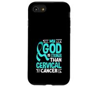 Mon Dieu est Plus Fort Que Le Cancer du col de l'utérus Coque pour iPhone SE (2020) / 7/8