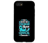 Mon Dieu est Plus Fort Que Le Cancer du col de l'utérus Coque pour iPhone SE (2020) / 7/8
