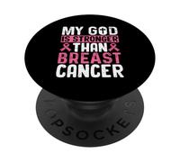 Mon Dieu est Plus Fort Que Le Cancer du Sein PopSockets PopGrip Adhésif