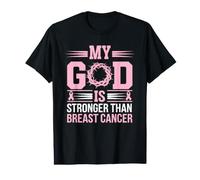 Mon Dieu est Plus Fort Que Le Cancer du Sein | Sensibilisation chrétienne T-Shirt Graphique avec Valeur