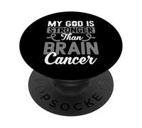 Mon Dieu est Plus Fort Que Le Guerrier de la Sensibilisation au Cancer du Cerveau PopSockets PopGrip Adhésif