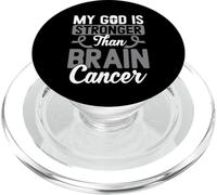Mon Dieu est Plus Fort Que Le Guerrier de la Sensibilisation au Cancer du Cerveau PopSockets PopGrip pour MagSafe