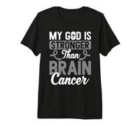 Mon Dieu est Plus Fort Que Le Guerrier de la Sensibilisation au Cancer du Cerveau T-Shirt Haut de Gamme