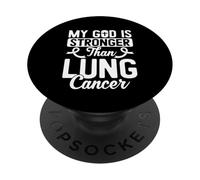 Mon Dieu est Plus Fort Que Le Guerrier de la Sensibilisation au Cancer du poumon PopSockets PopGrip Adhésif