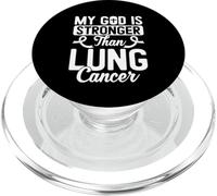 Mon Dieu est Plus Fort Que Le Guerrier de la Sensibilisation au Cancer du poumon PopSockets PopGrip pour MagSafe