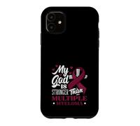 Mon Dieu est Plus Fort qu'un chrétien de Sensibilisation au myélome Multiple Coque pour iPhone 11