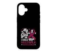 Mon Dieu est Plus Fort qu'un chrétien de Sensibilisation au myélome Multiple Coque pour iPhone 16