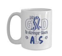 Mon Dieu Est Plus Fort : Sensibilisation À La Sla Tasse À Café Céramique Mug À Café Jolis Tasses À Thé Pour L'École Cappuccino Cacao 330Ml