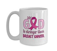 Mon Dieu Est Plus Fort : Sensibilisation Au Cancer Du Sein Tasse À Café Céramique Mug À Café Drôle Tasses À Thé Pour L'École Cuisine Bureau 330Ml
