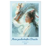 Mon dragon enchanteur - Illustrations IA, Version française (Calendrier mural 2026 DIN A3 portrait), Calendrier CALVENDO mensuel