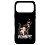 Mon entraînement est à la Poursuite de Mon Chat Funny Cat Fitness Coque pour iPhone 17 Pro Max