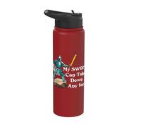 Mon épée peut abattre n'importe quel ennemi : les joutes médiévales en faire Stainless Steel Insulated Water Bottle