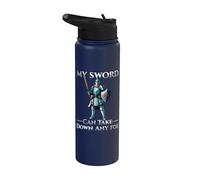 Mon épée peut abattre n'importe quel ennemi : les joutes médiévales Stainless Steel Insulated Water Bottle