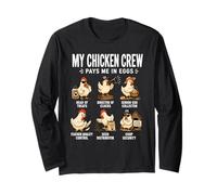 Mon Équipe De Poulets Me Paie en Œufs Humour De Ferme Manche Longue