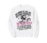 Mon Esprit est comme Un navigateur Internet 19 onglets Open Funny Skull Sweatshirt