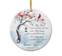 Mon Esprit Te Parle Toujours, Mon Cœur Sapin Décoration D'Ornement De Noël Céramique Décoration De Noël À Suspendre avec Ficelle Christmas Hanging