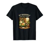 Mon étagère est Mon Lieu de Bonheur pour Les Amateurs de Livres T-Shirt