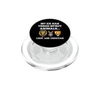 Mon ex a Trois Animaux spirituels Cul de Lion guépard drôle PopSockets PopGrip pour MagSafe