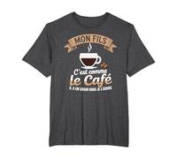 Mon Fils C'est comme Le Café Il a Un Grain Je L'adore T-Shirt, Homme Grandes Tailles, Chiné Foncé, 2X Tall