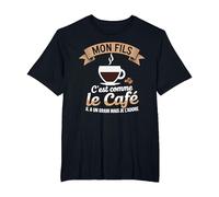 Mon Fils C'est comme Le Café Il a Un Grain Je L'adore T-Shirt, Homme Grandes Tailles, Noir, 4X Tall