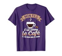 Mon Fils C'est comme Le Café Il a Un Grain Je L'adore T-Shirt, Homme, Violet, S