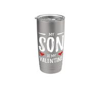 Mon fils est ma Saint-Valentin pour les mères Gobelet isotherme en acier inoxydable double paroi