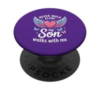Mon Fils Marche avec Moi à la mémoire de ma mère en deuil PopSockets PopGrip Adhésif