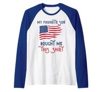 Mon Fils préféré m'a acheté ce drôle de 4 Juillet Patriotique Manche Raglan
