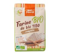 MON FOURNIL - Farine de Blé Complet Bio T150, Saveur Naturelle et Riche en Fibres (1Kg) - Le lot de 4