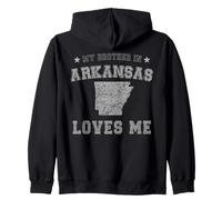 Mon frère de l'Arkansas m'aime America Vintage State Sweat à Capuche