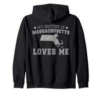 Mon frère du Massachusetts m'aime America Vintage State Sweat à Capuche
