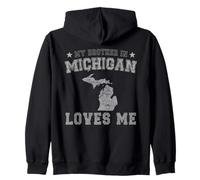 Mon frère du Michigan m'aime America Vintage State Sweat à Capuche
