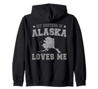 Mon frère en Alaska m'aime America Vintage State Sweat à Capuche
