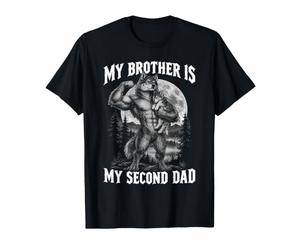 Mon frère est Mon deuxième père Big Bro Funny Werewolf T-Shirt