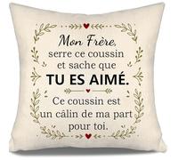 Mon Frère Serre ce Coussin et sache Que tu ES aimé Housses de Coussin pour Frère Anniversaire Cadeau de Noël