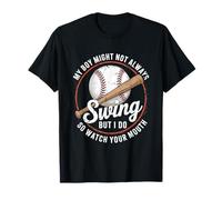 Mon garçon ne fait peut-être pas toujours du swing, mais je fais du baseball, papa et maman T-Shirt