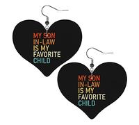 Mon gendre est mon enfant préféré boucles d'oreilles en cuir pour femmes boucles d'oreilles goutte pendentif coeur avec crochet cadeaux pour fille adulte