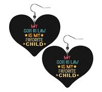 Mon gendre est mon enfant préféré boucles d'oreilles en cuir pour femmes boucles d'oreilles goutte pendentif coeur avec crochet cadeaux pour fille adulte