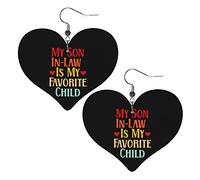 Mon gendre est mon enfant préféré boucles d'oreilles en cuir pour femmes boucles d'oreilles goutte pendentif coeur avec crochet cadeaux pour fille adulte